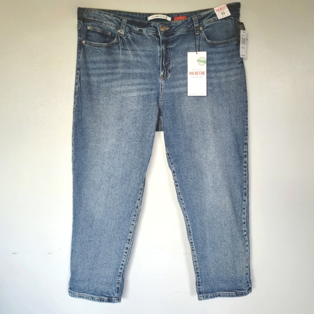 Celebrity Pink Plus Size Medium Wash Distressed Jeans 22 - Girlfriend